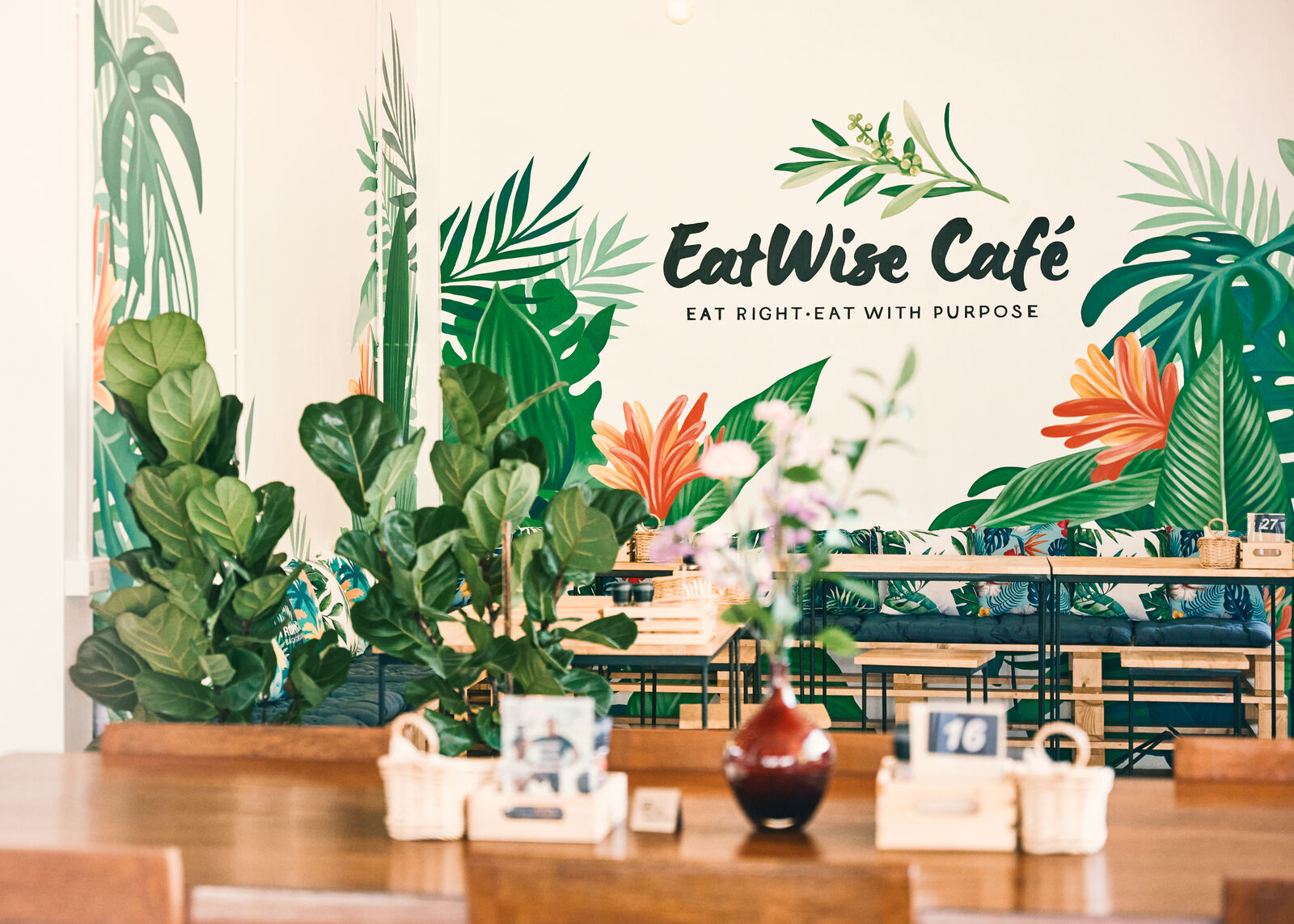 EatWise Café mural — Eat Right, Eat With Purpose